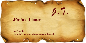 Jónás Timur névjegykártya